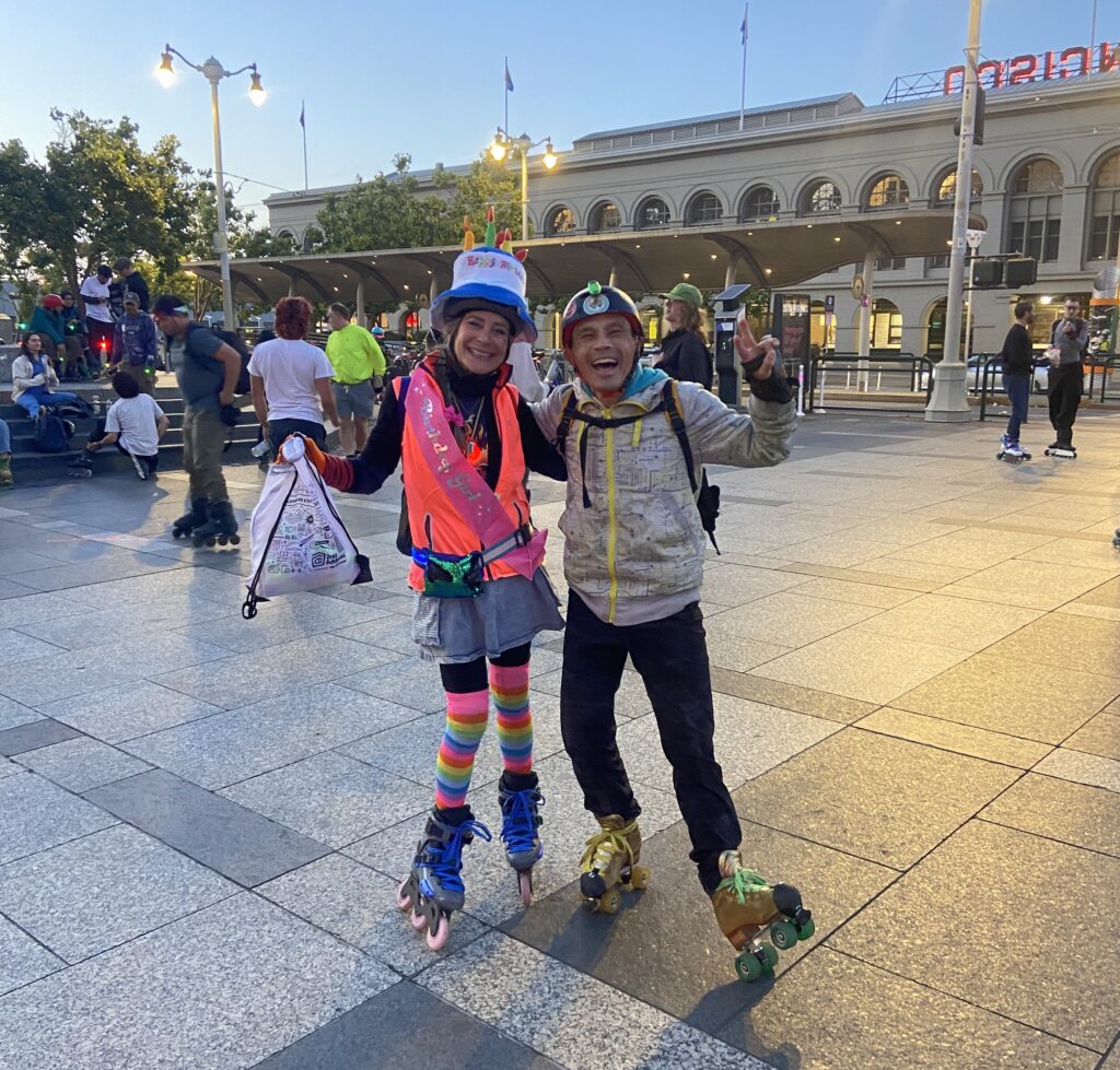 Riki and Lainie at Friday Night Skate