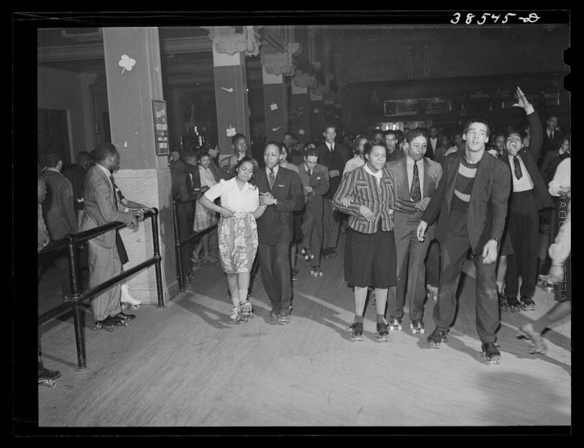 Roller skating at the Savoy Ballroom in Chicago, 1941