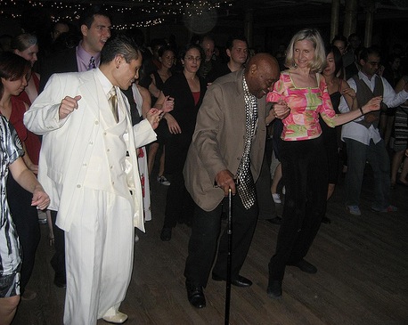 Doing the shim sham with Frankie Manning 2009